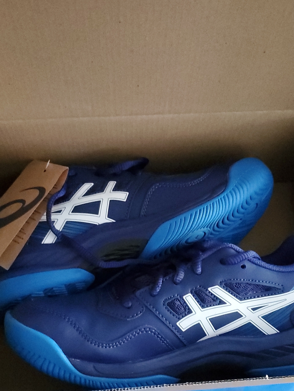 ASICS Kids' Navy & Bright Blue Athletic Sneakers.